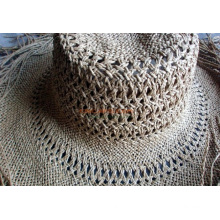 Correa tejida del sombrero de paja de la rafia con el ventilador del cuello Directo del proveedor de la fábrica de China